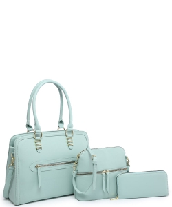 Fashion 3in1 Satchel Handbag Set 716546 GREEN